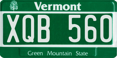 VT license plate XQB560