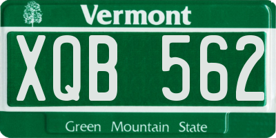 VT license plate XQB562