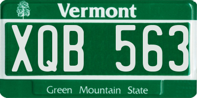 VT license plate XQB563