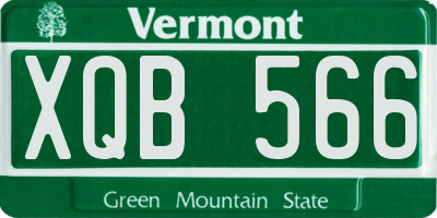 VT license plate XQB566
