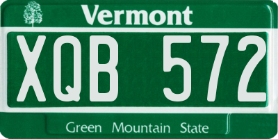 VT license plate XQB572