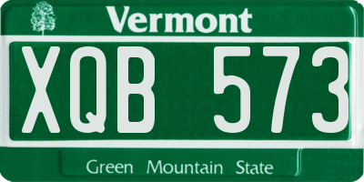 VT license plate XQB573
