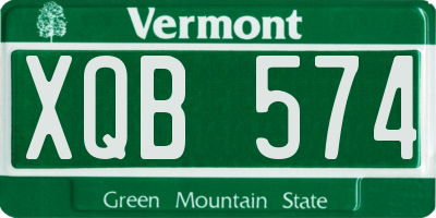 VT license plate XQB574