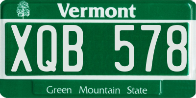 VT license plate XQB578