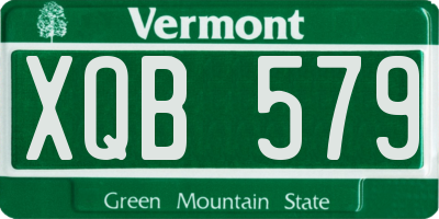 VT license plate XQB579