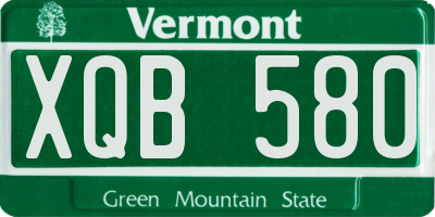 VT license plate XQB580