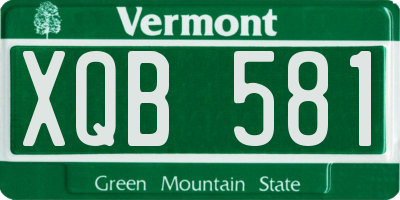 VT license plate XQB581