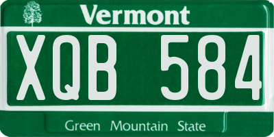 VT license plate XQB584