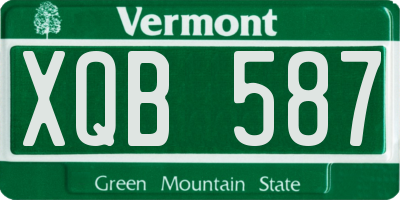 VT license plate XQB587