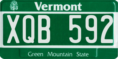 VT license plate XQB592