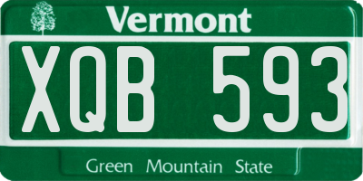 VT license plate XQB593