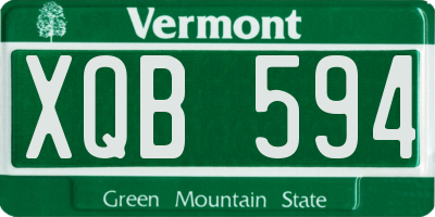 VT license plate XQB594