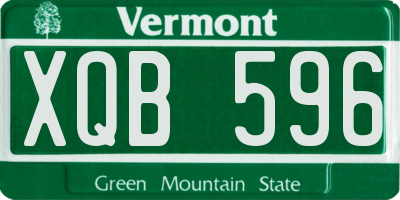 VT license plate XQB596