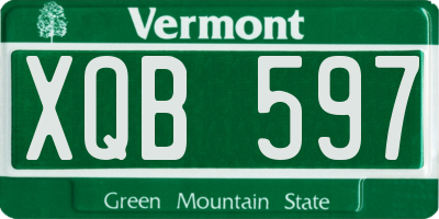 VT license plate XQB597