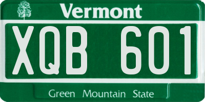 VT license plate XQB601