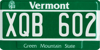 VT license plate XQB602