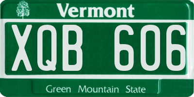 VT license plate XQB606