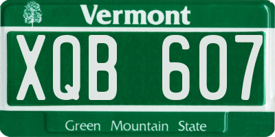VT license plate XQB607