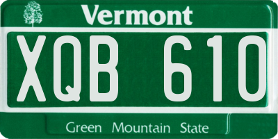 VT license plate XQB610