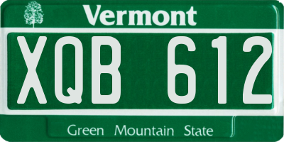VT license plate XQB612
