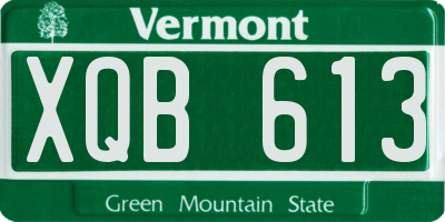 VT license plate XQB613