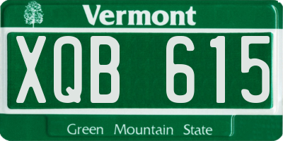 VT license plate XQB615