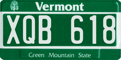 VT license plate XQB618