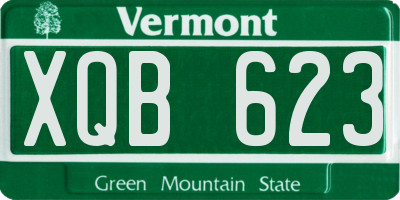 VT license plate XQB623