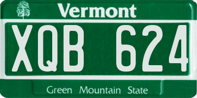 VT license plate XQB624