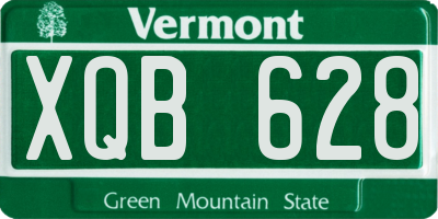 VT license plate XQB628