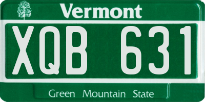 VT license plate XQB631