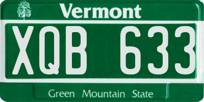 VT license plate XQB633