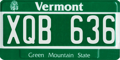 VT license plate XQB636
