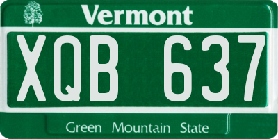 VT license plate XQB637