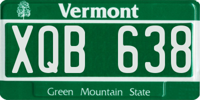 VT license plate XQB638