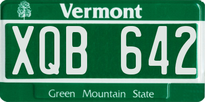 VT license plate XQB642