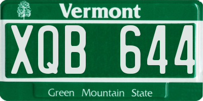 VT license plate XQB644