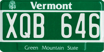 VT license plate XQB646