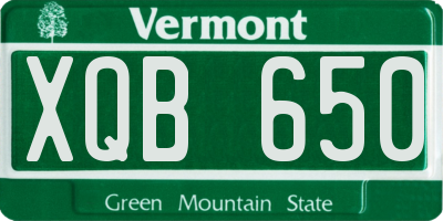 VT license plate XQB650