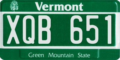 VT license plate XQB651