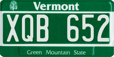 VT license plate XQB652