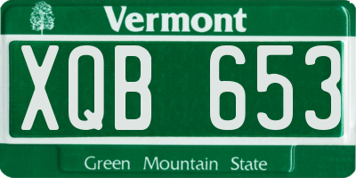 VT license plate XQB653