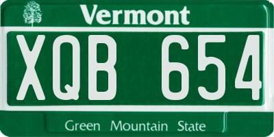 VT license plate XQB654