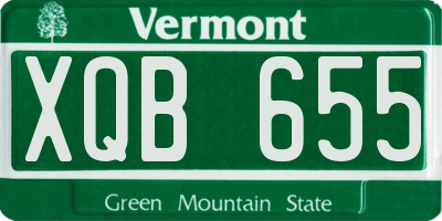 VT license plate XQB655