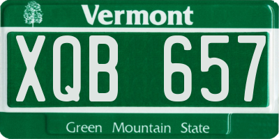VT license plate XQB657