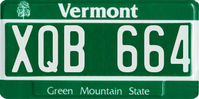 VT license plate XQB664