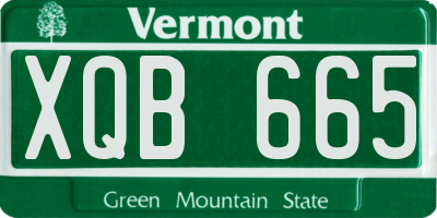 VT license plate XQB665