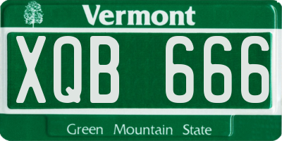 VT license plate XQB666