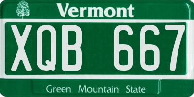 VT license plate XQB667