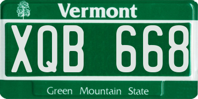 VT license plate XQB668